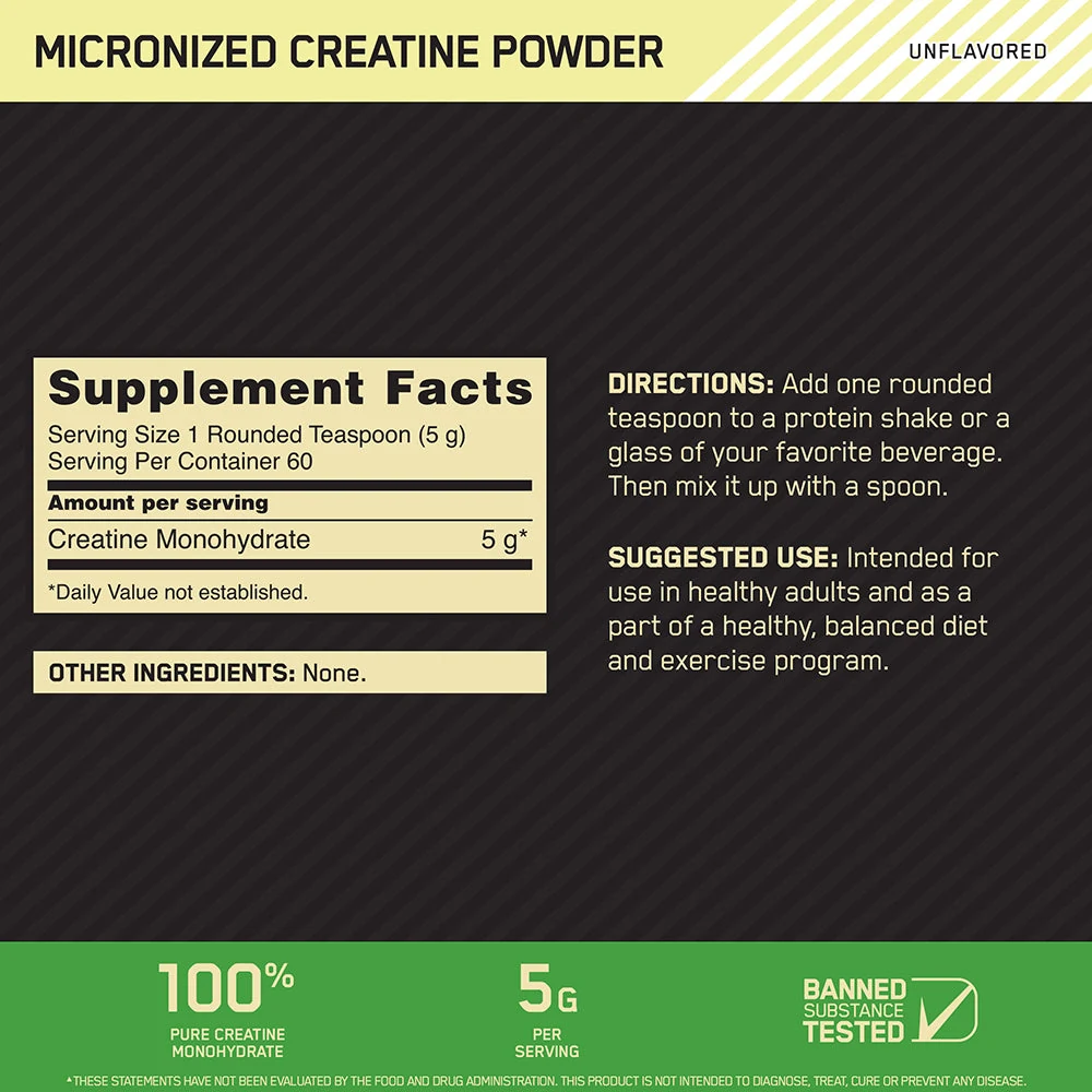Optimum Nutrition Micronized Creatine Powder 300 g